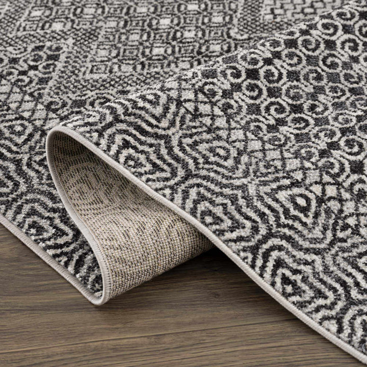 Coledale Modern Geometric Design Black & White Washable Rug - The Rug Decor