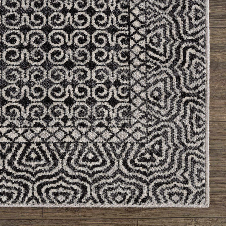 Coledale Modern Geometric Design Black & White Washable Rug - The Rug Decor
