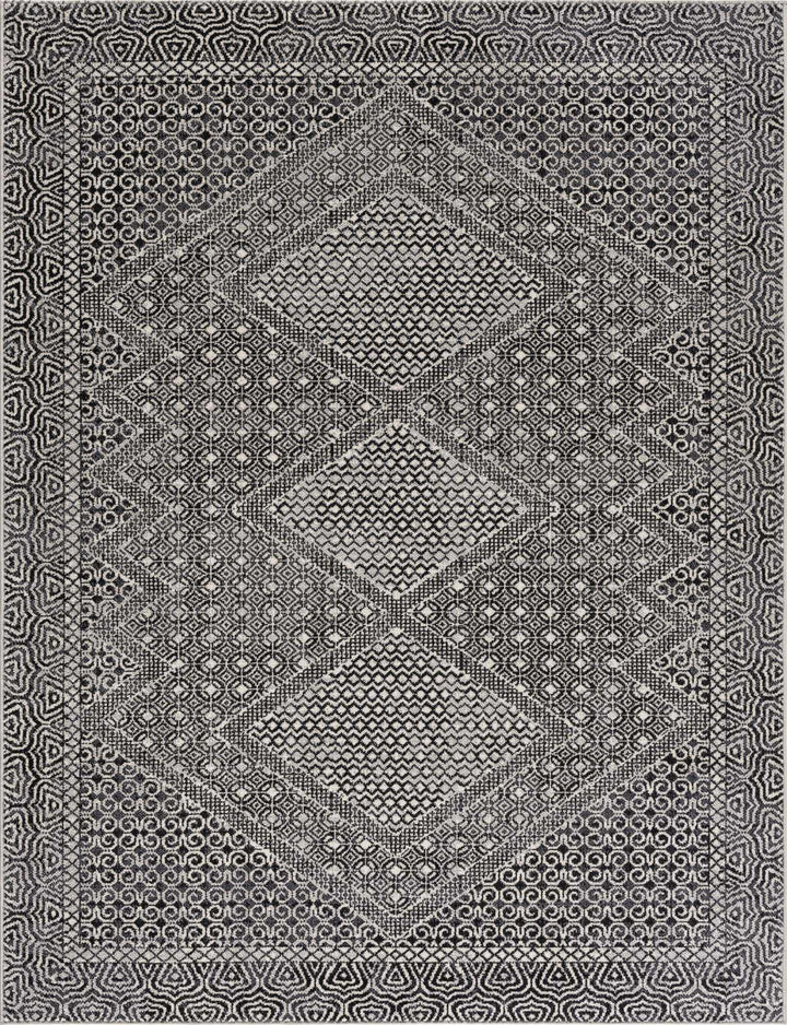Coledale Modern Geometric Design Black & White Washable Rug - The Rug Decor