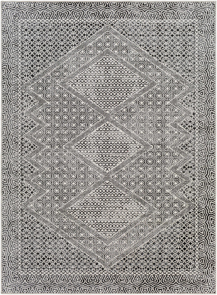 Coledale Modern Geometric Design Black & White Washable Rug - The Rug Decor