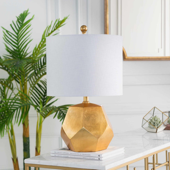 Coleford Gold Geometric Table Lamp – Contemporary Accent Light