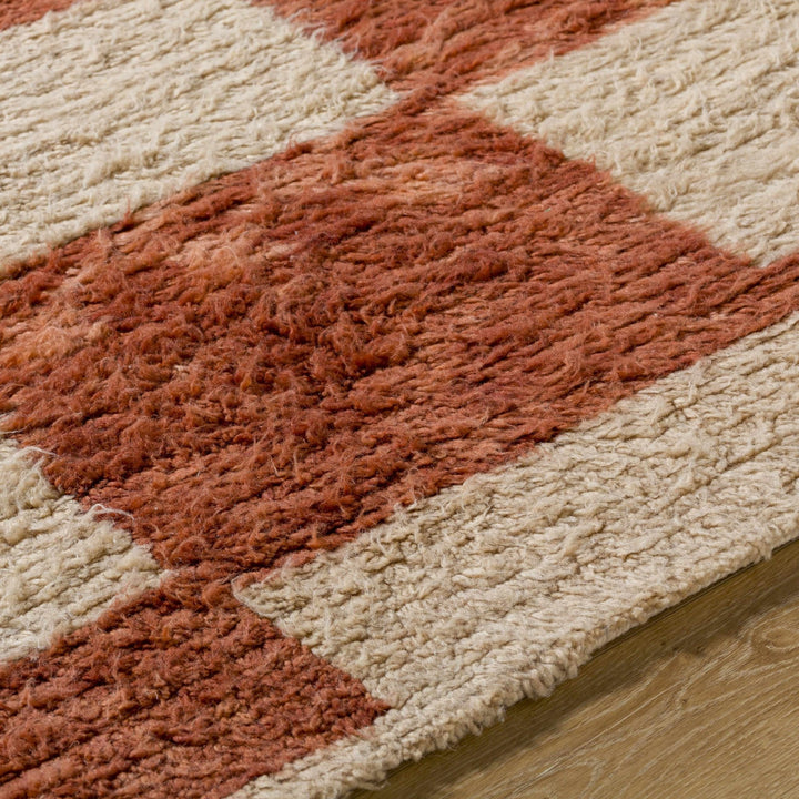 Coleka Modern Geometrical Rust And Beige Rug - The Rug Decor