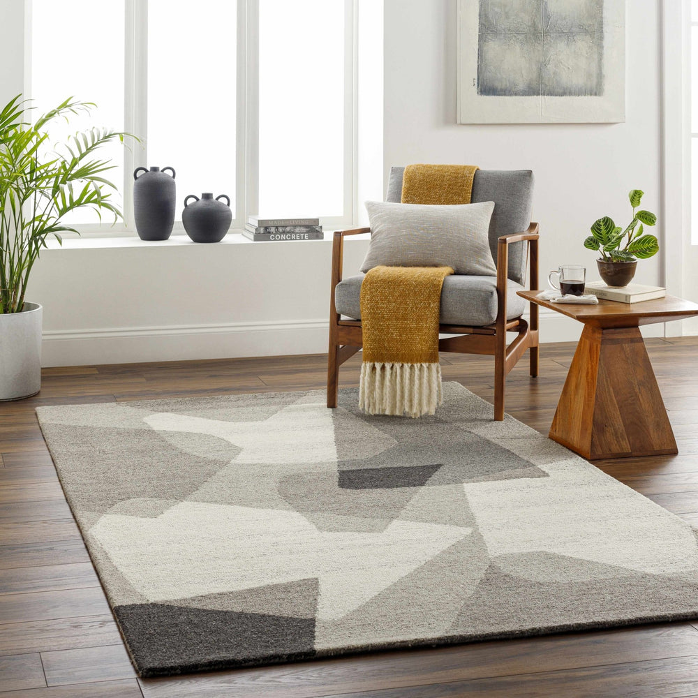 Colin Modern Design Beige And Gray Hand Tufted Wool Rug - The Rug Decor