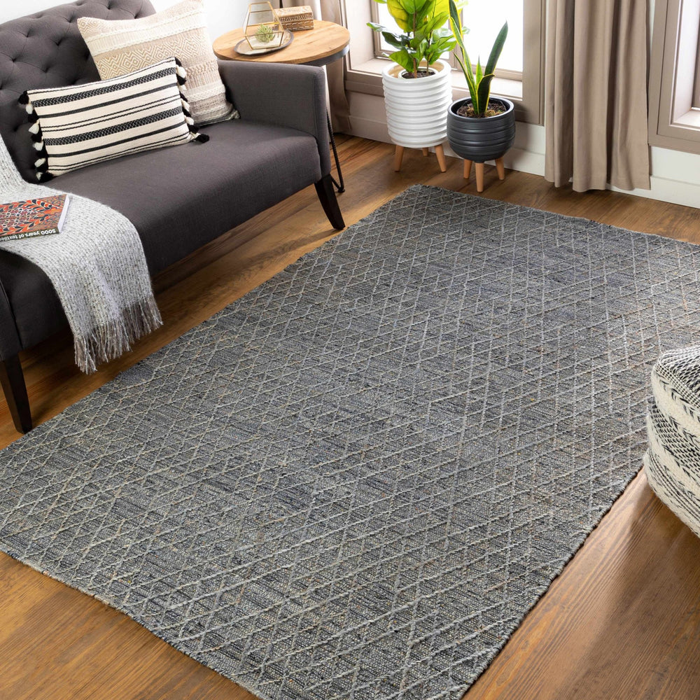 Colinton Modern Geometrical Design Charcoal Hand Woven Area Rug - The Rug Decor