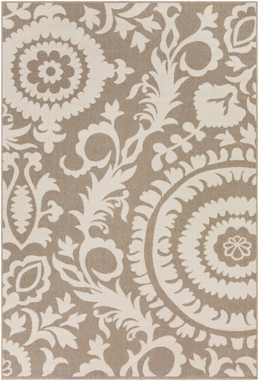 Collegeport Modern Botanical Pattern Beige Rug - The Rug Decor