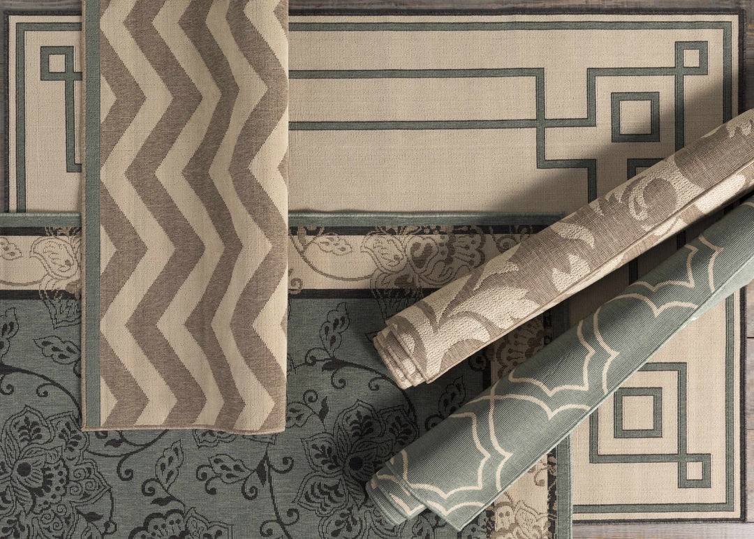 Collegeport Modern Botanical Pattern Beige Rug - The Rug Decor