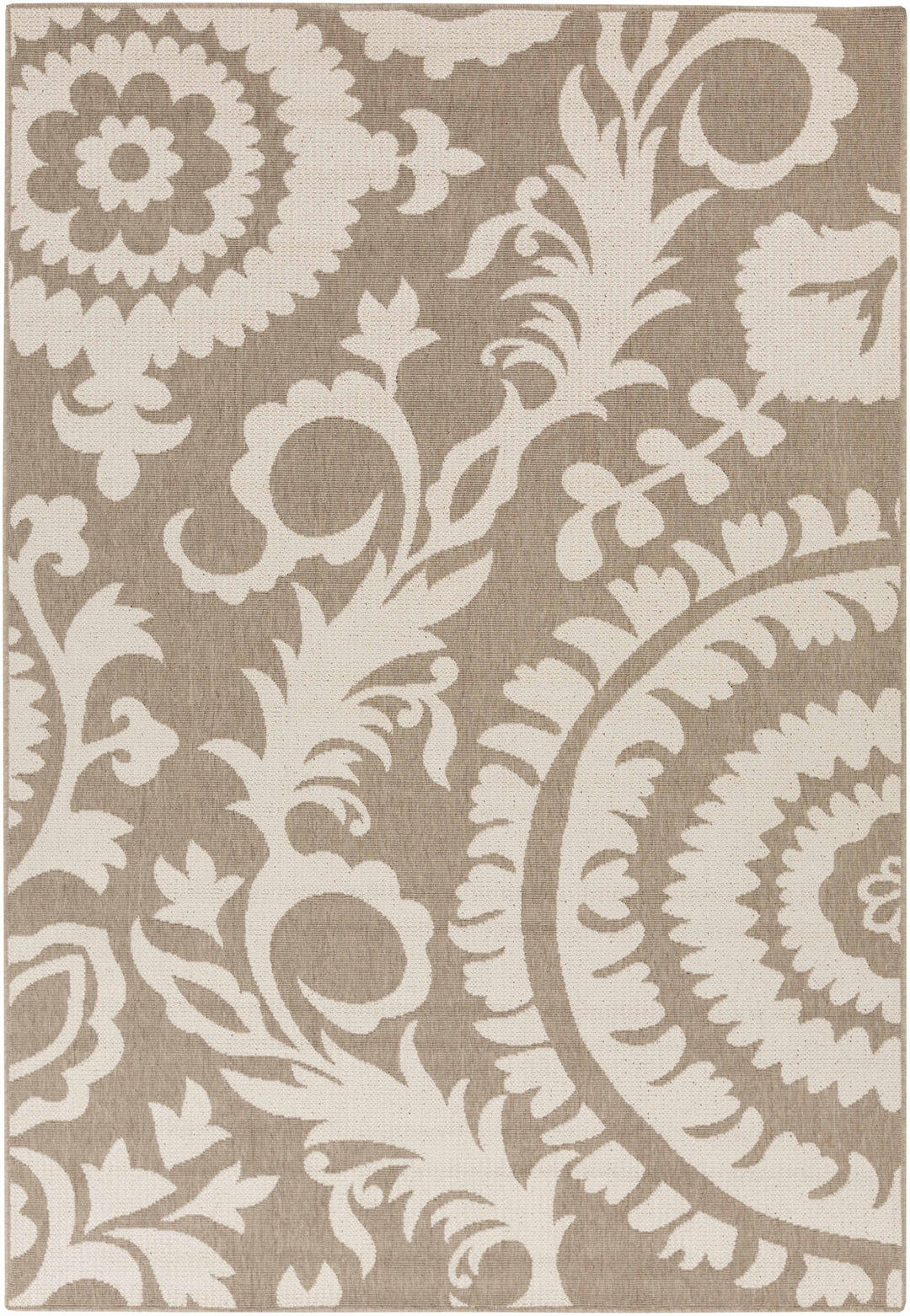 Collegeport Modern Botanical Pattern Beige Rug - The Rug Decor