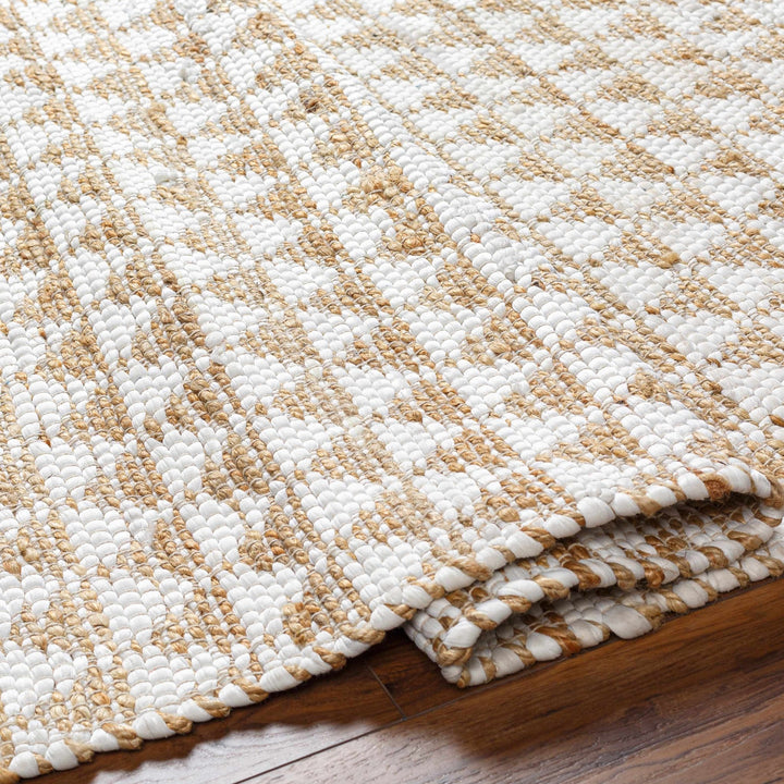 Colm Recycled Contemporary Style Ivory And Beige Hand Woven Jean Rug - The Rug Decor