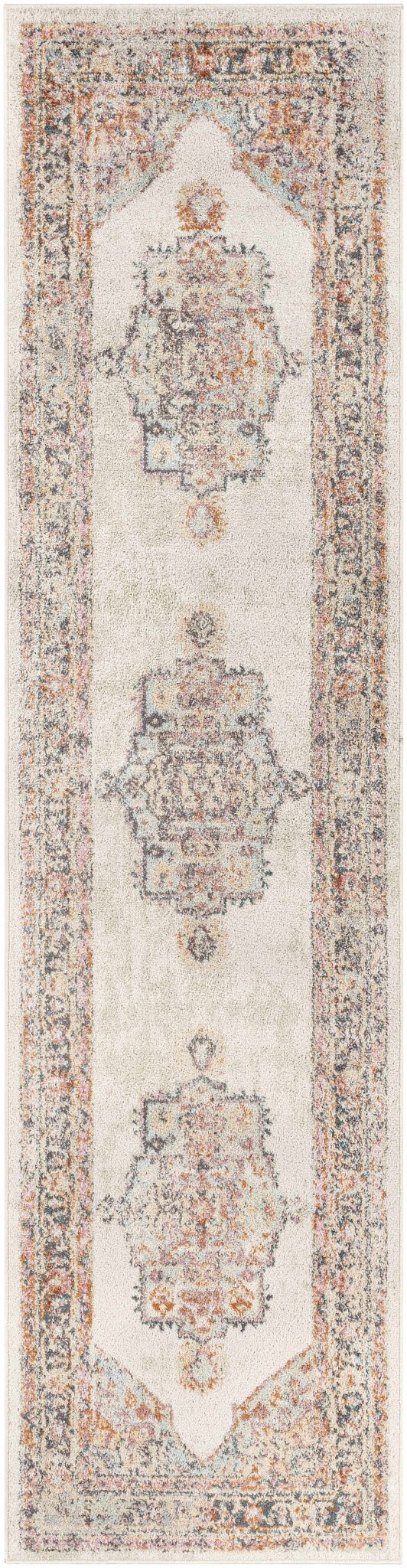 Colorful Blue, Ivory, Beige and Charcoal Traditional Heriz Multi Size rug - The Rug Decor