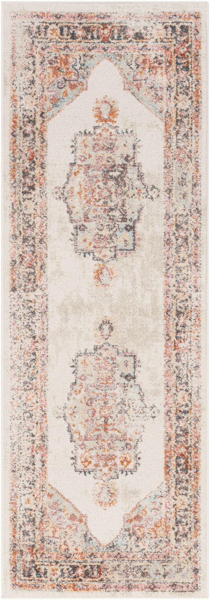 Colorful Blue, Ivory, Beige and Charcoal Traditional Heriz Multi Size rug - The Rug Decor