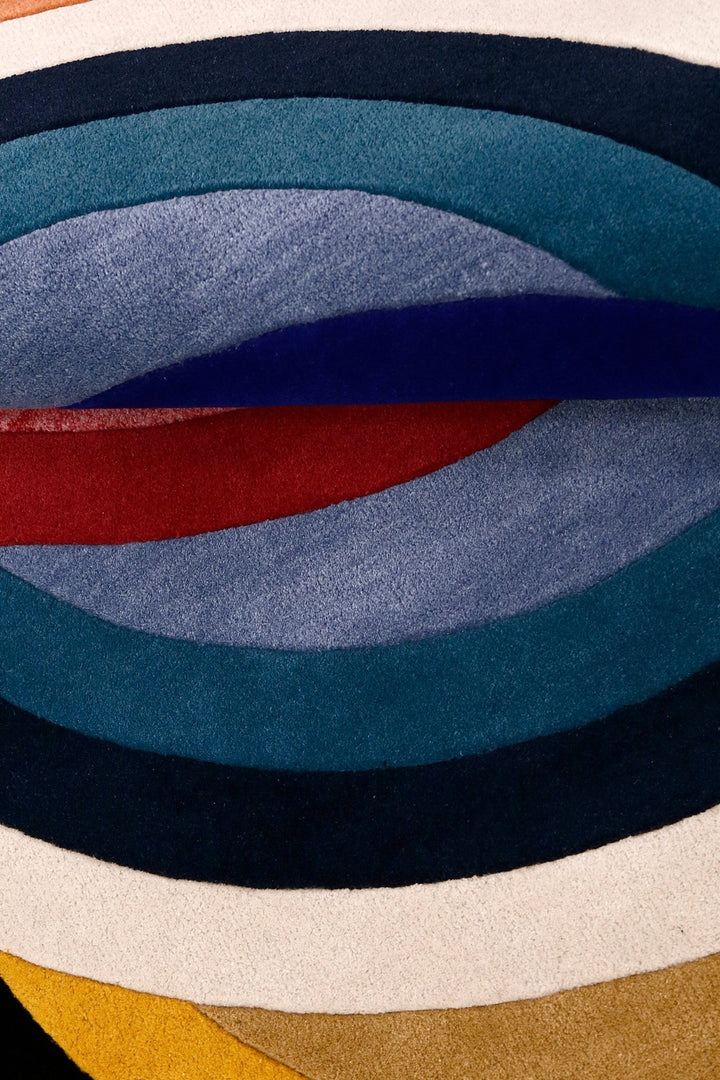 Colorful Modern Rings Hand Tufted 5x7 Wool Rug - The Rug Decor