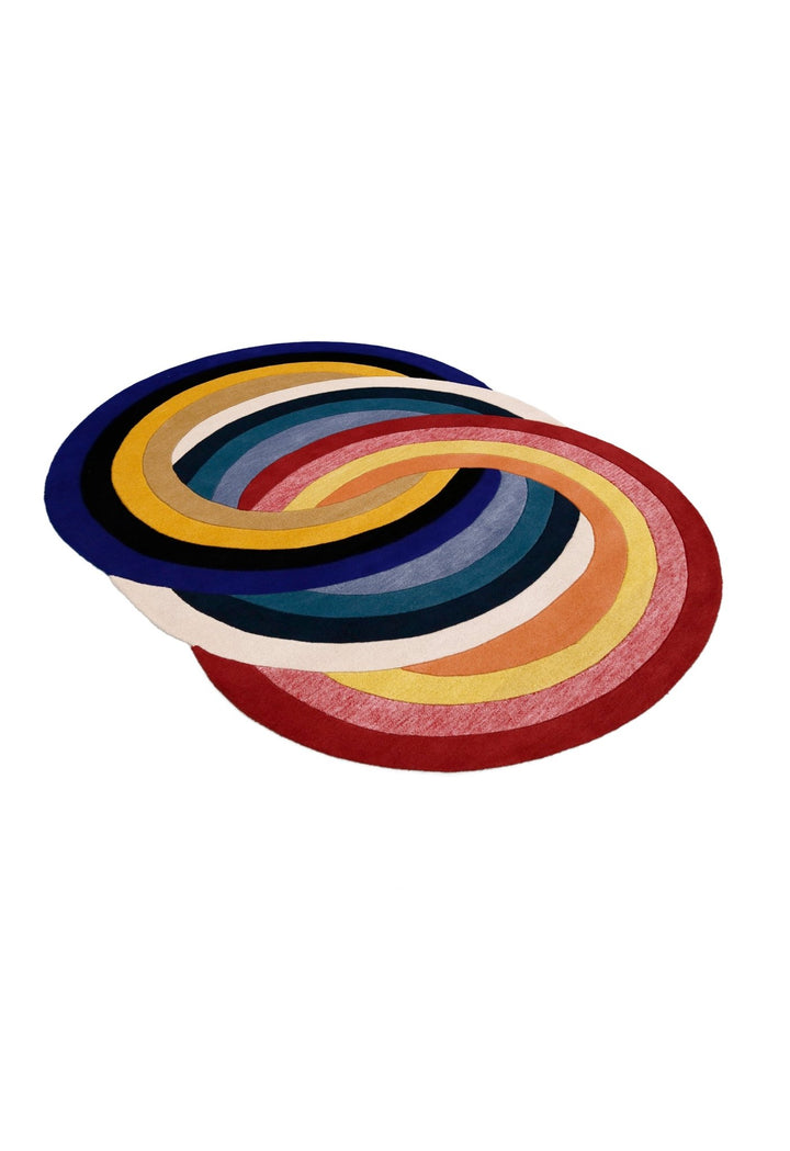 Colorful Modern Rings Hand Tufted 5x7 Wool Rug - The Rug Decor