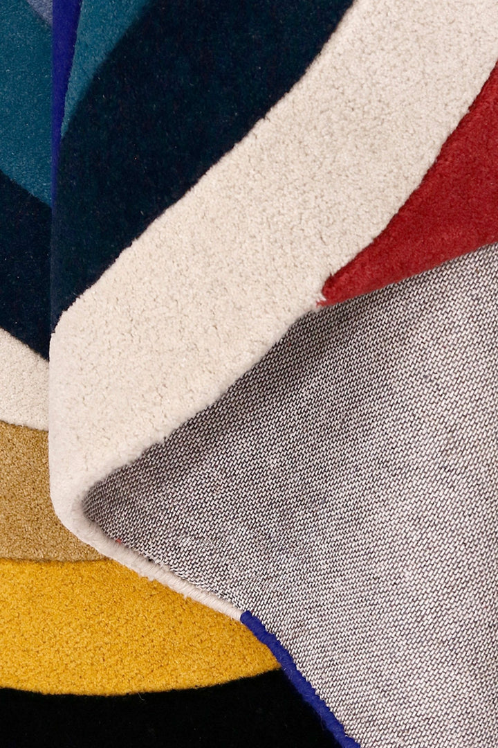 Colorful Modern Rings Hand Tufted 5x7 Wool Rug - The Rug Decor