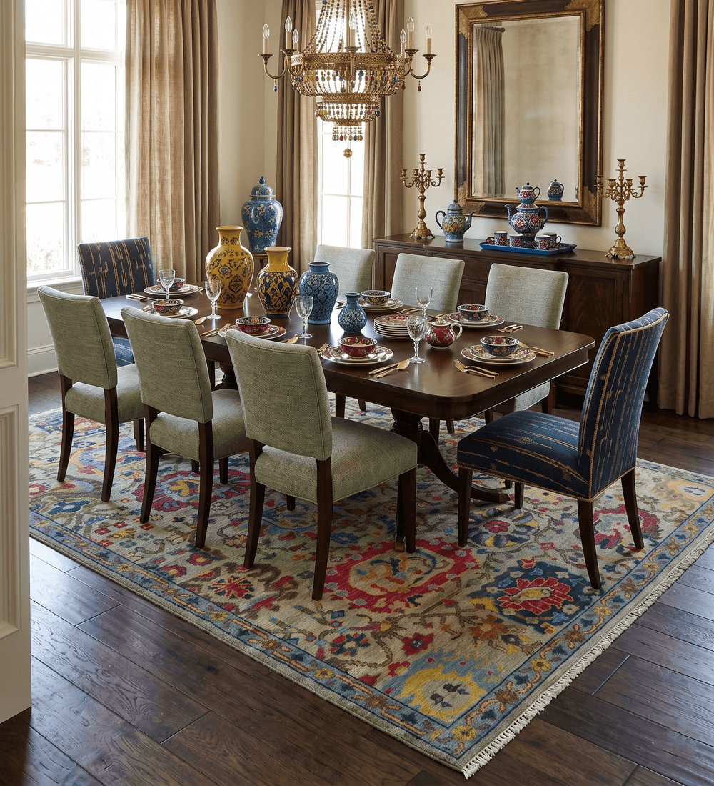 Colorful Oushak Traditional Hand knotted Custom Made wool Area Rug - The Rug Decor
