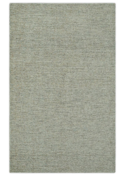 Colorful Peach, Ivory, Gray and Taupe Modern Abstract Hand Tufted 5x7.6 wool rug - The Rug Decor