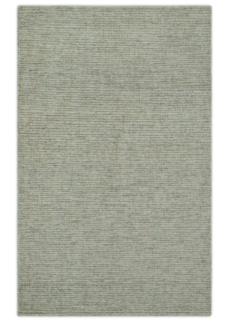 Colorful Peach, Ivory, Gray and Taupe Modern Abstract Hand Tufted 5x7.6 wool rug - The Rug Decor