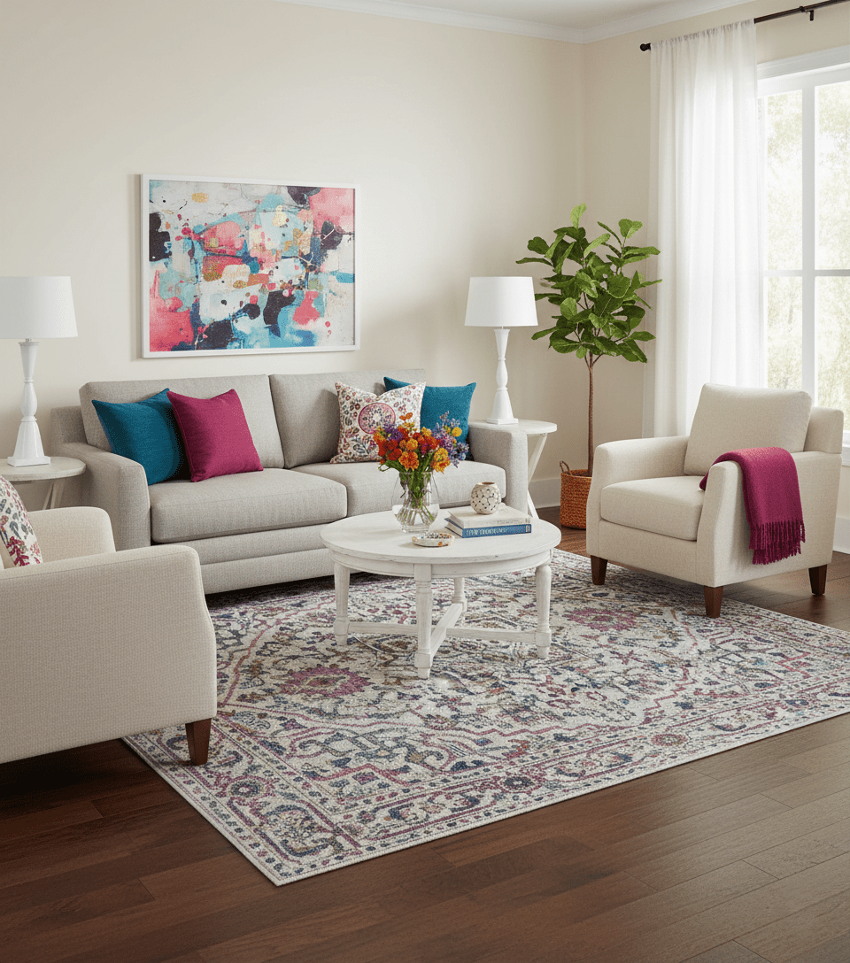 Colorful Traditional Serapi Design Ivory And Beige Hand Knotted 8x10 Wool Area Rug - The Rug Decor