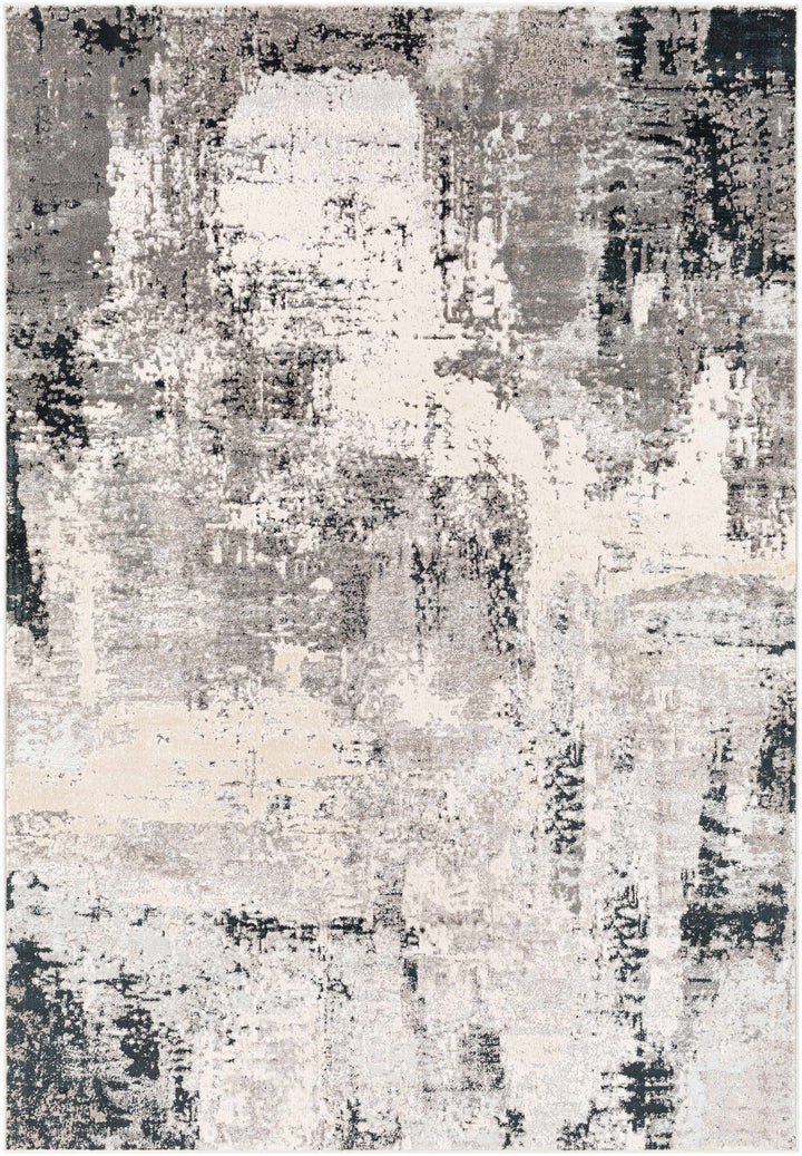 Colwood Modern Abstract Design Gray And Ivory Area Rug
