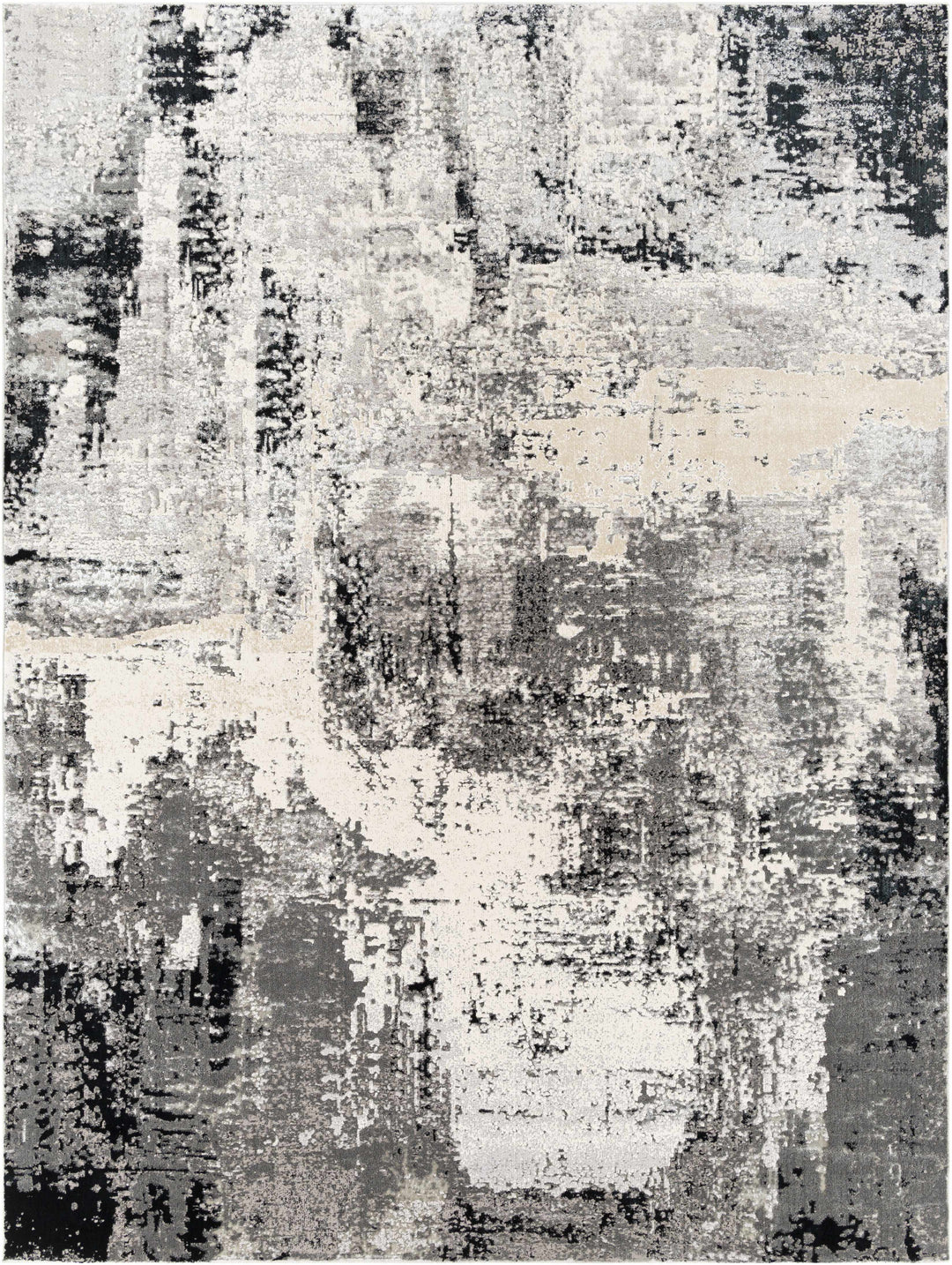 Colwood Modern Abstract Design Gray And Ivory Area Rug
