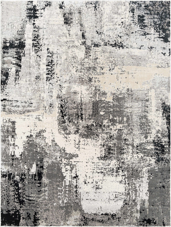 Colwood Modern Abstract Design Gray And Ivory Area Rug