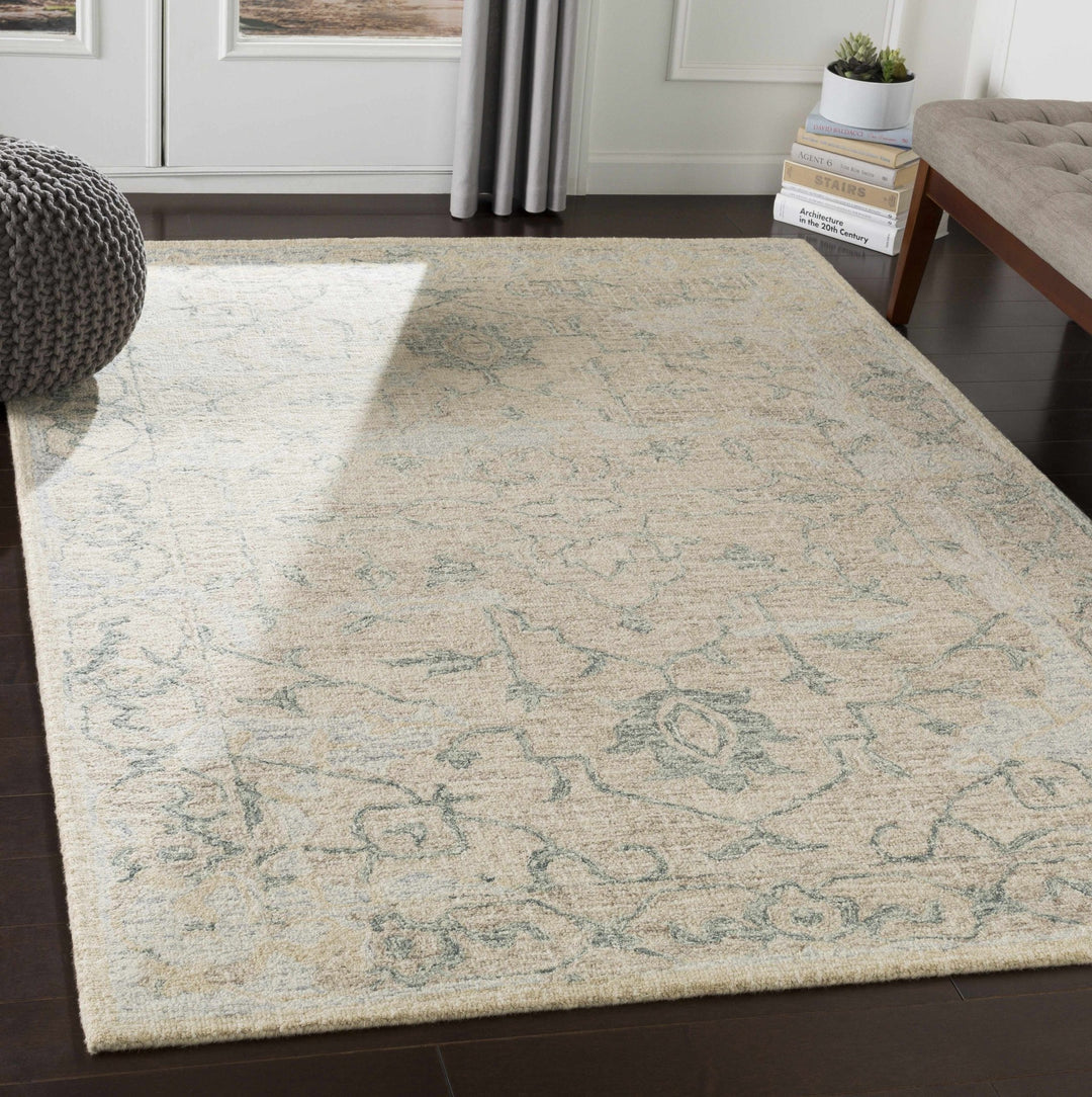 Connellsville Medallion Design Beige Hand Tufted Wool Rug - The Rug Decor