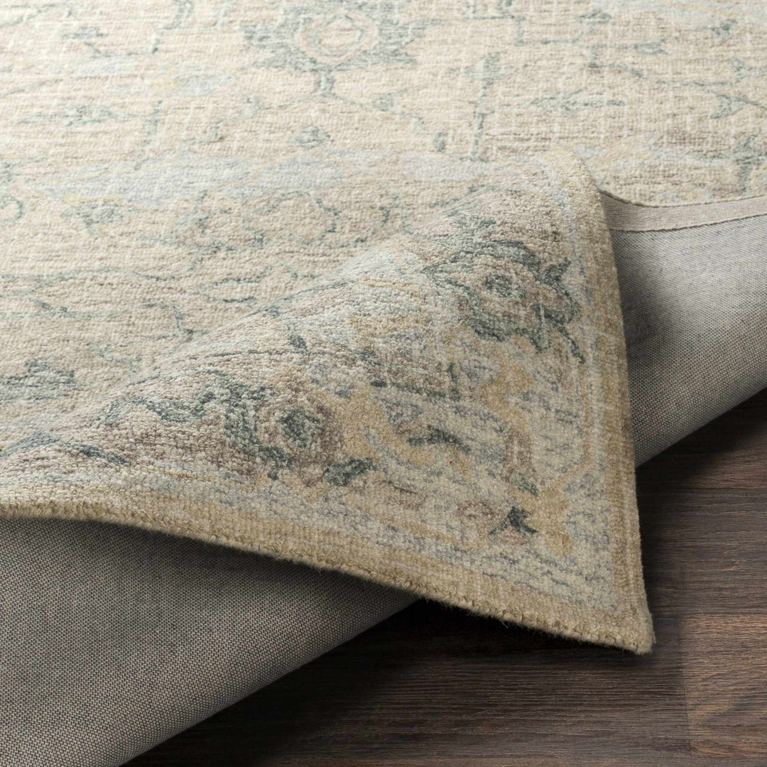 Connellsville Medallion Design Beige Hand Tufted Wool Rug - The Rug Decor