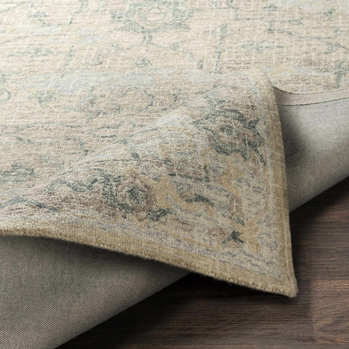 Connellsville Medallion Design Beige Hand Tufted Wool Rug - The Rug Decor
