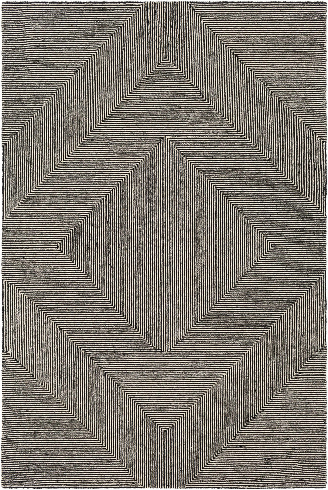 Conshohocken Contemporary Geometrical Black And Gray Rug - The Rug Decor