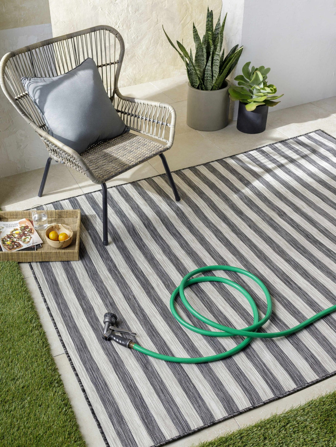 Constableville Black And Beige Modern Style Outdoor Area Rug - The Rug Decor