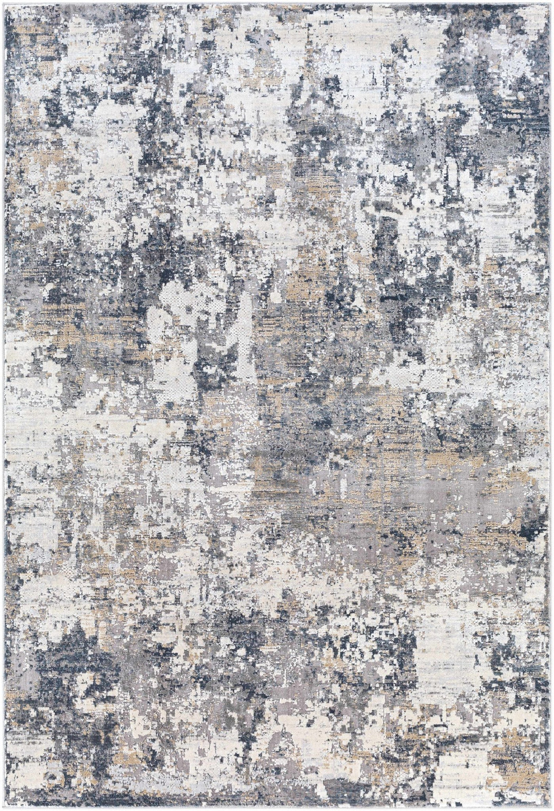 Contemporary Abstract Beige And Navy Area Rug - The Rug Decor
