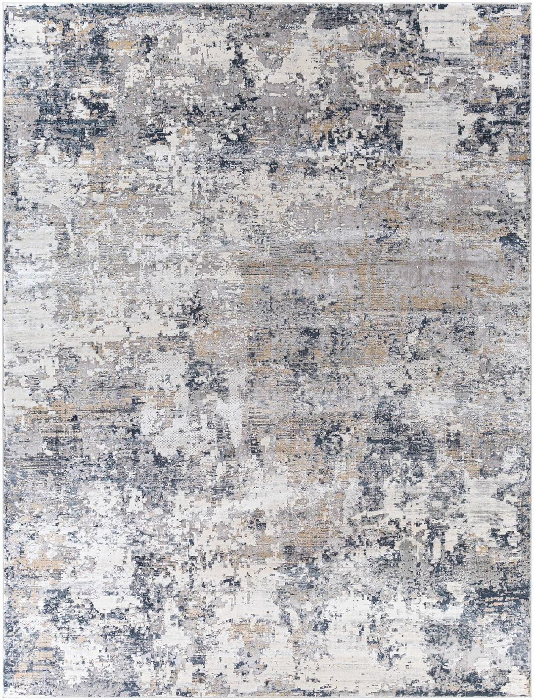 Contemporary Abstract Beige And Navy Area Rug - The Rug Decor