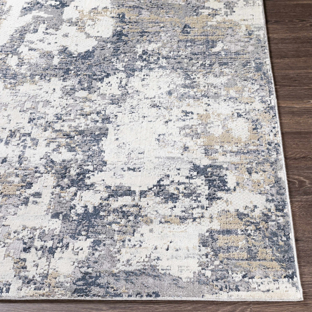 Contemporary Abstract Beige And Navy Area Rug - The Rug Decor