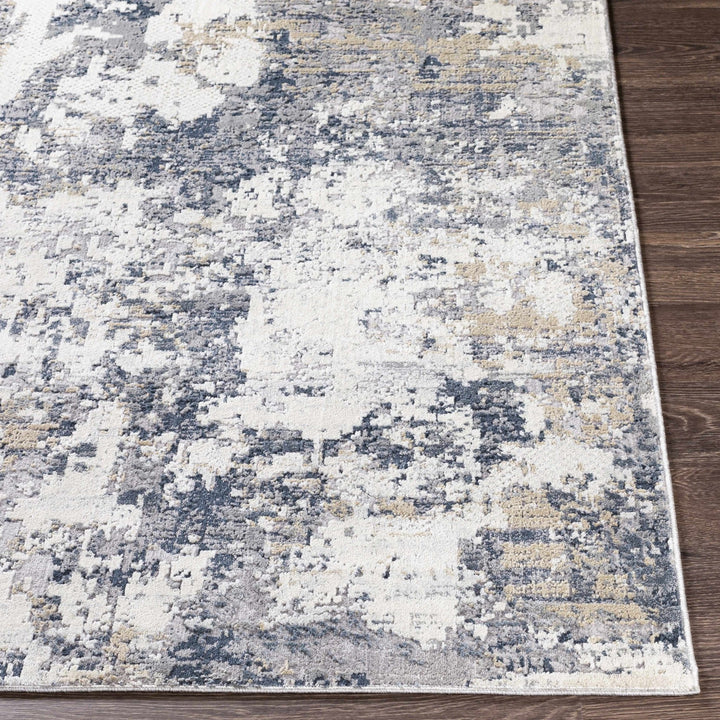 Contemporary Abstract Beige And Navy Area Rug - The Rug Decor