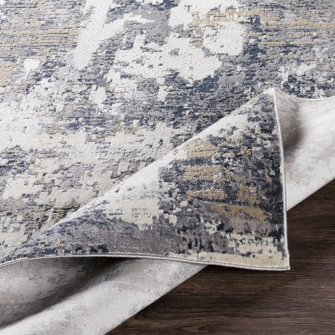 Contemporary Abstract Beige And Navy Area Rug - The Rug Decor