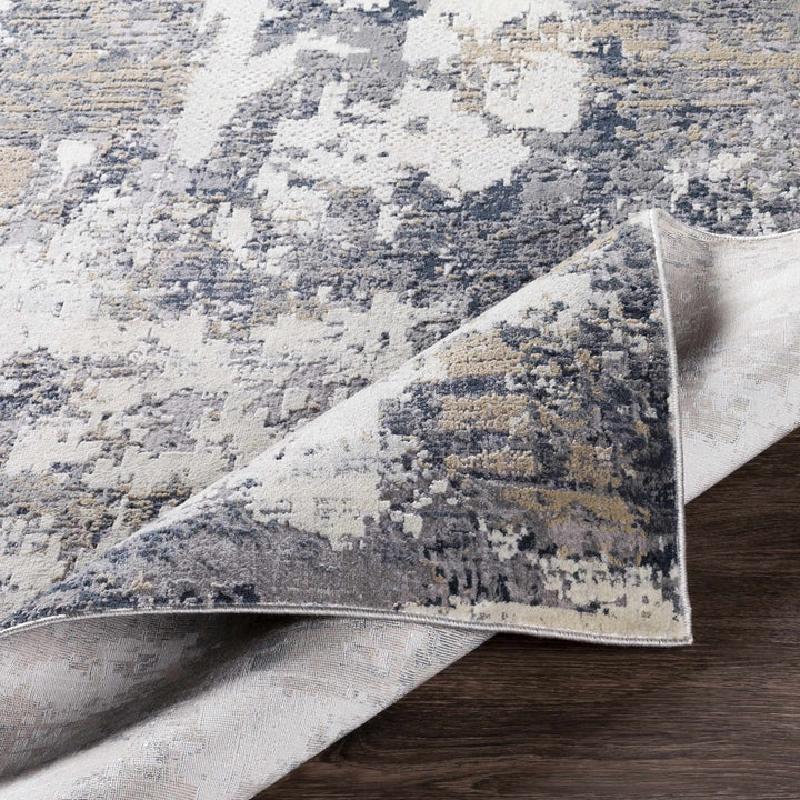 Contemporary Abstract Beige And Navy Area Rug - The Rug Decor