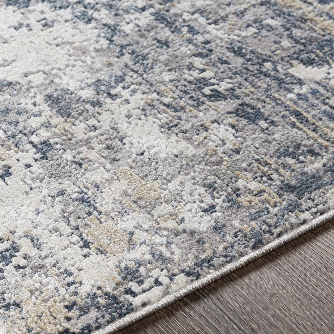 Contemporary Abstract Beige And Navy Area Rug - The Rug Decor