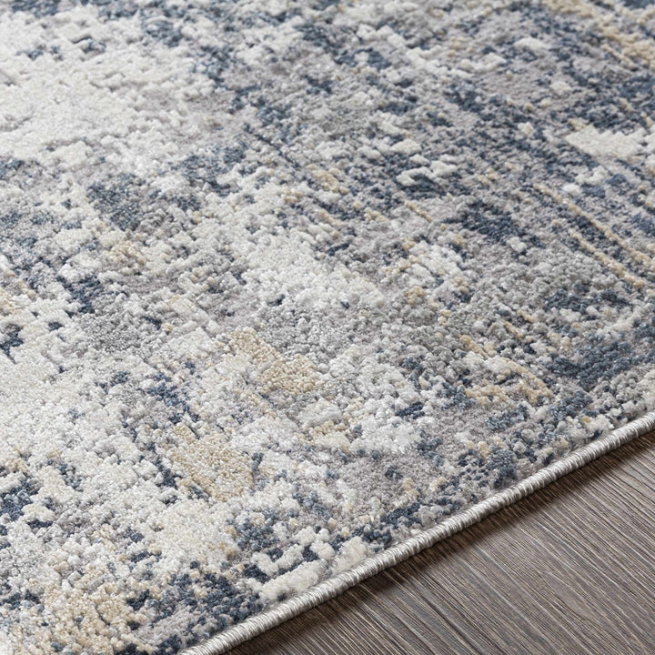 Contemporary Abstract Beige And Navy Area Rug - The Rug Decor