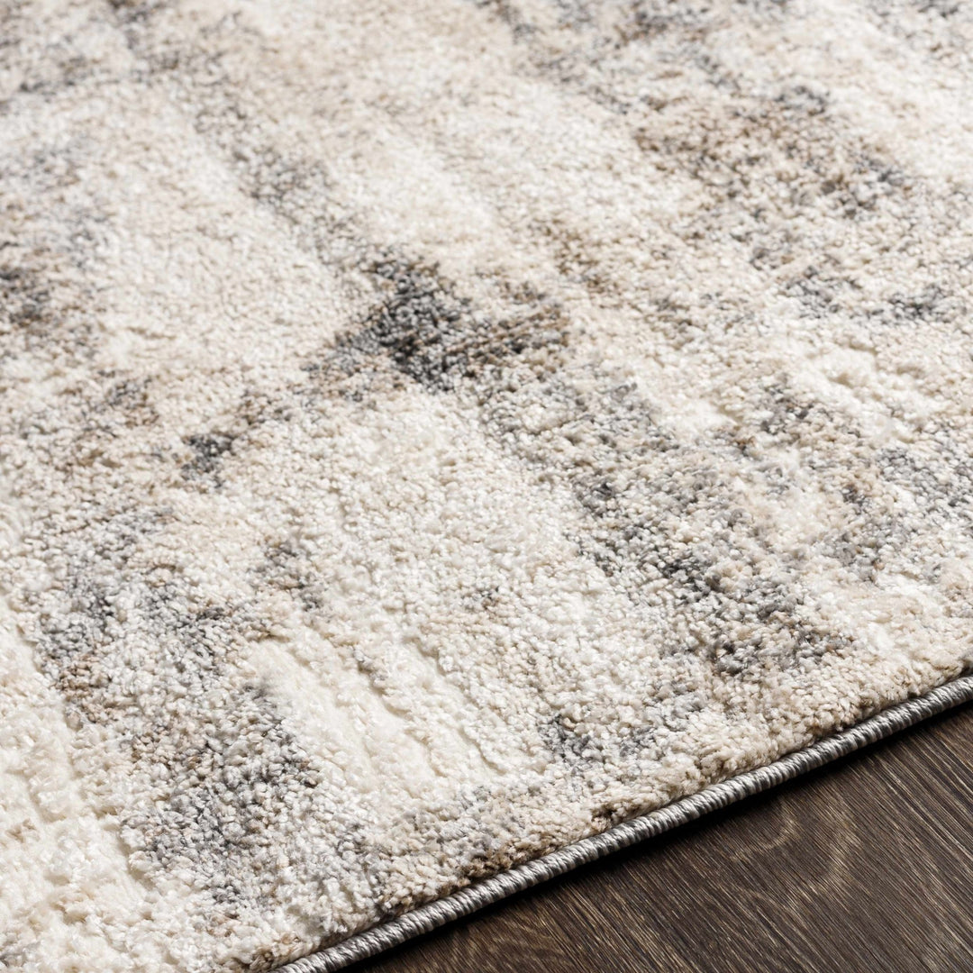 Contemporary Abstract Charcoal And Beige Area Rug - The Rug Decor