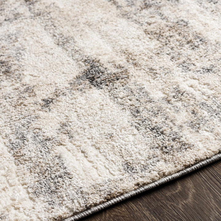 Contemporary Abstract Charcoal And Beige Area Rug - The Rug Decor