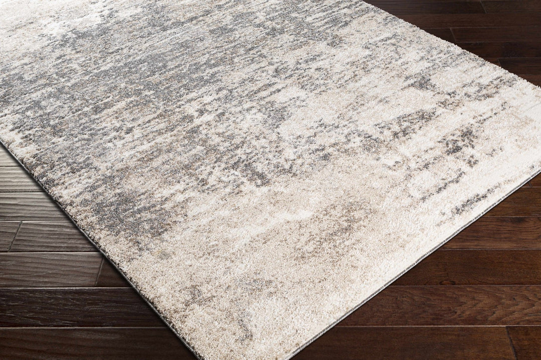 Contemporary Abstract Charcoal And Beige Area Rug - The Rug Decor