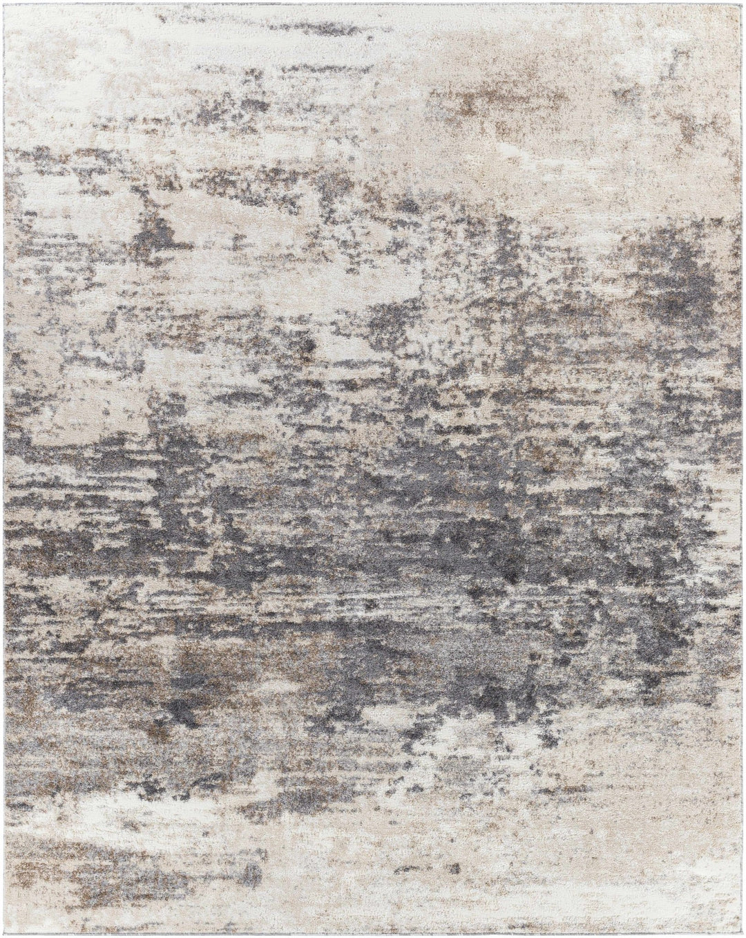 Contemporary Abstract Charcoal And Beige Area Rug - The Rug Decor