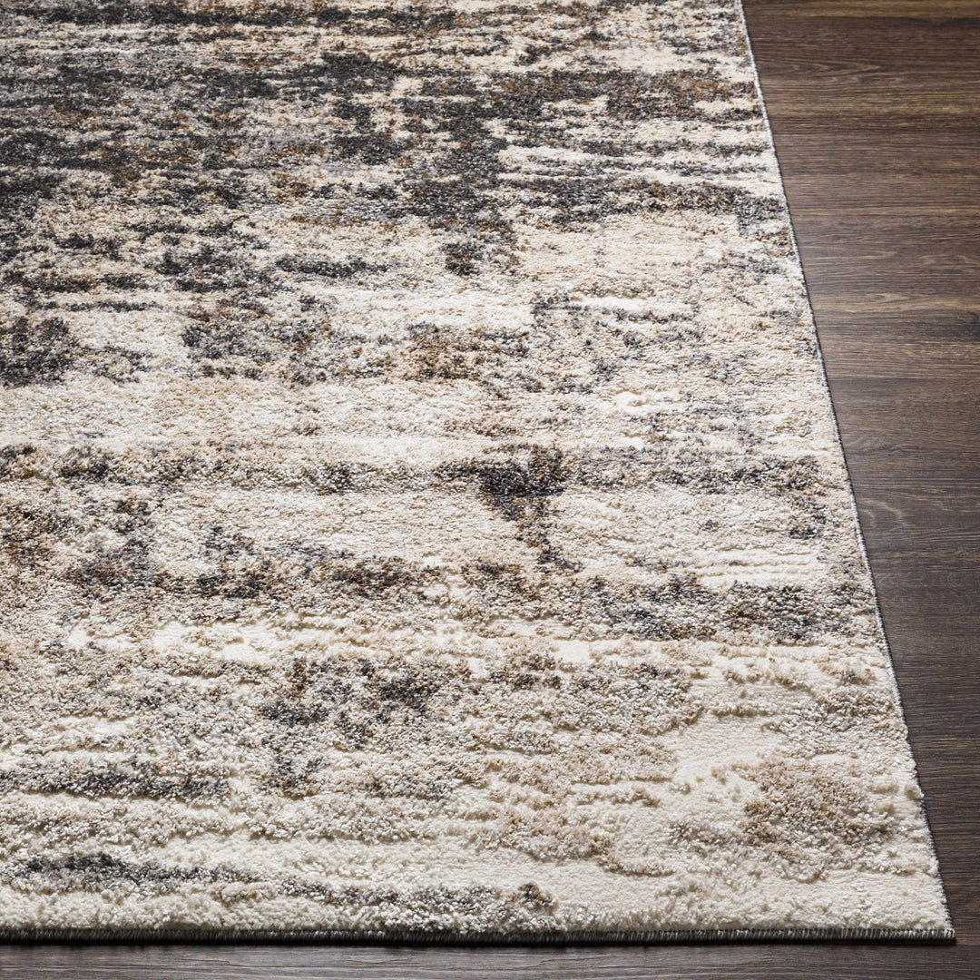 Contemporary Abstract Charcoal And Beige Area Rug - The Rug Decor