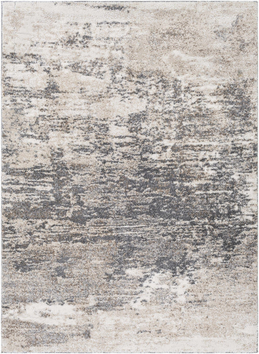 Contemporary Abstract Charcoal And Beige Area Rug - The Rug Decor