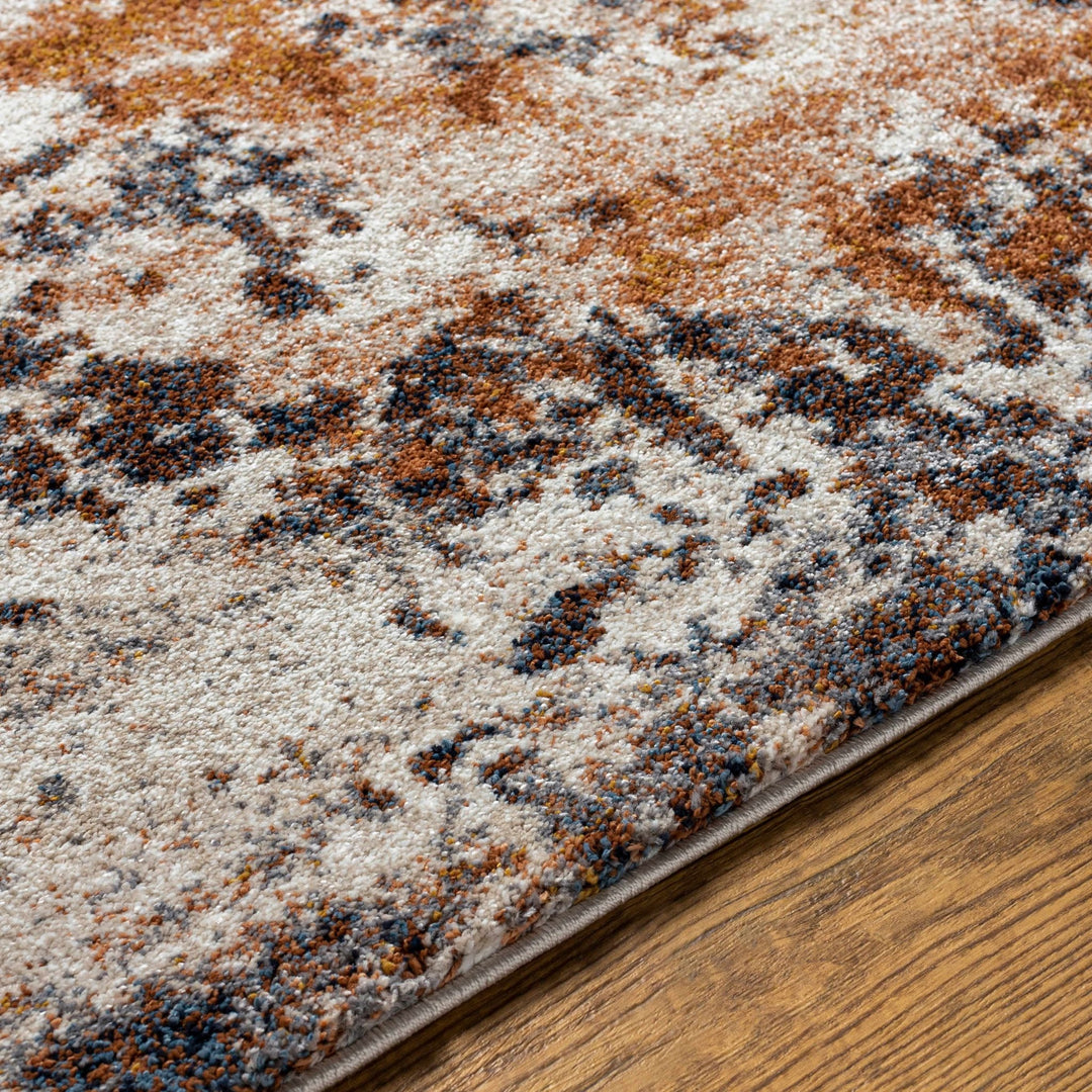 Contemporary Abstract Design Blue And Beige Machine Woven Indoor & Outdoor Rug - The Rug Decor