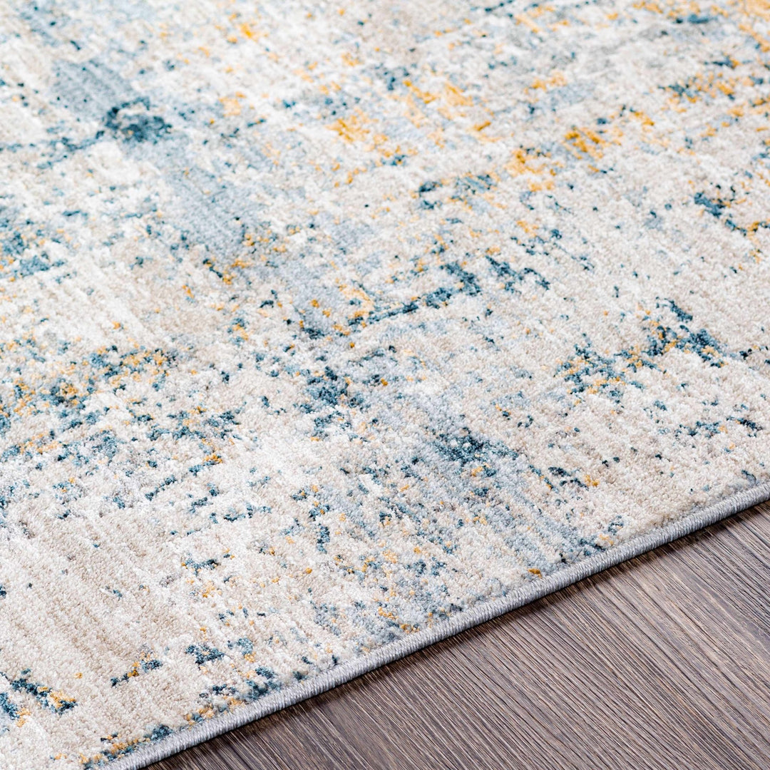 Contemporary Abstract Design Gray And Teal Rug - The Rug Decor