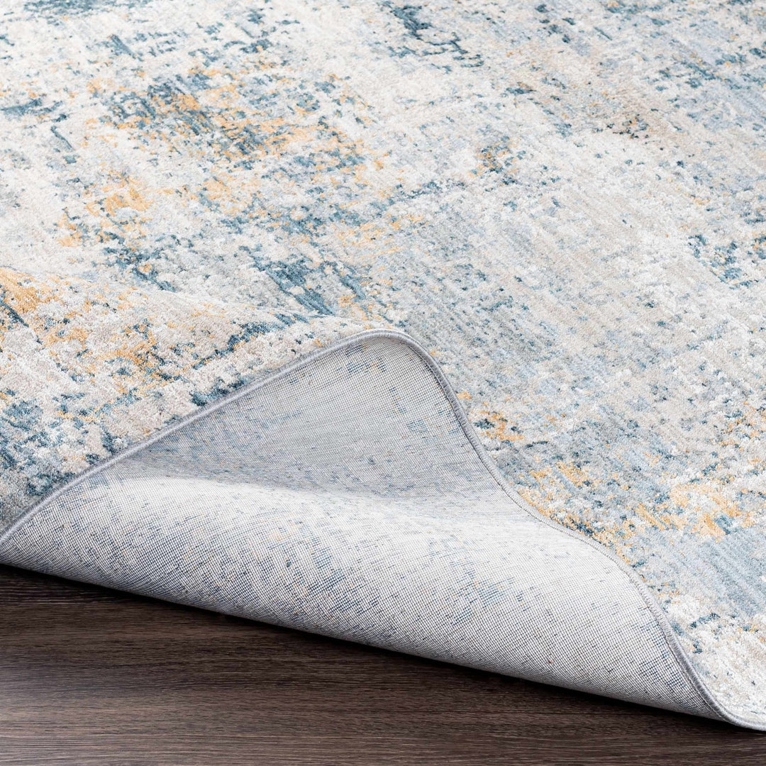 Contemporary Abstract Design Gray And Teal Rug - The Rug Decor