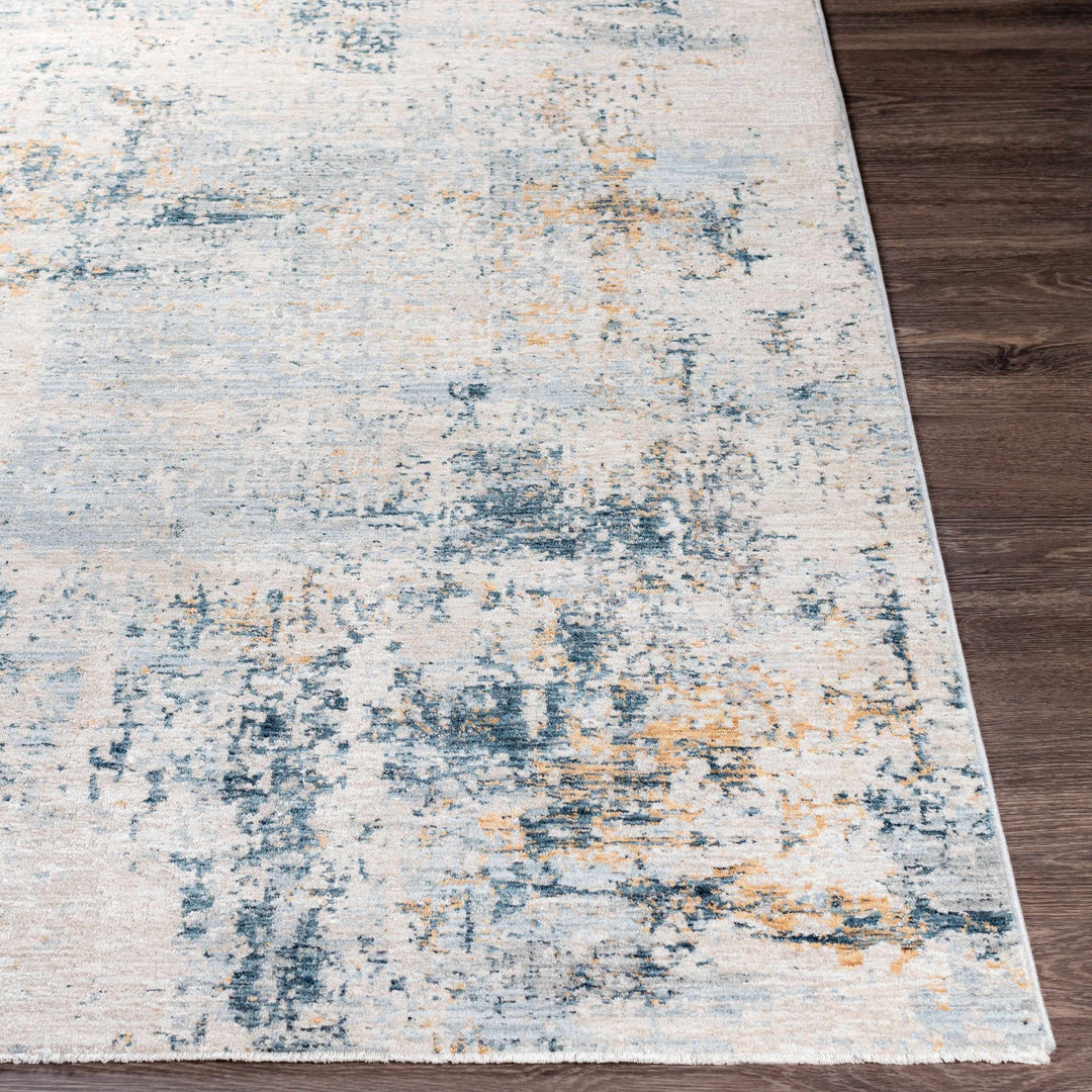 Contemporary Abstract Design Gray And Teal Rug - The Rug Decor