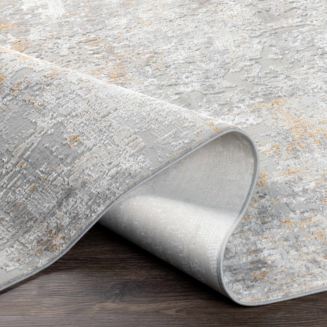Contemporary Abstract Gray And Ivory Area Rug - The Rug Decor