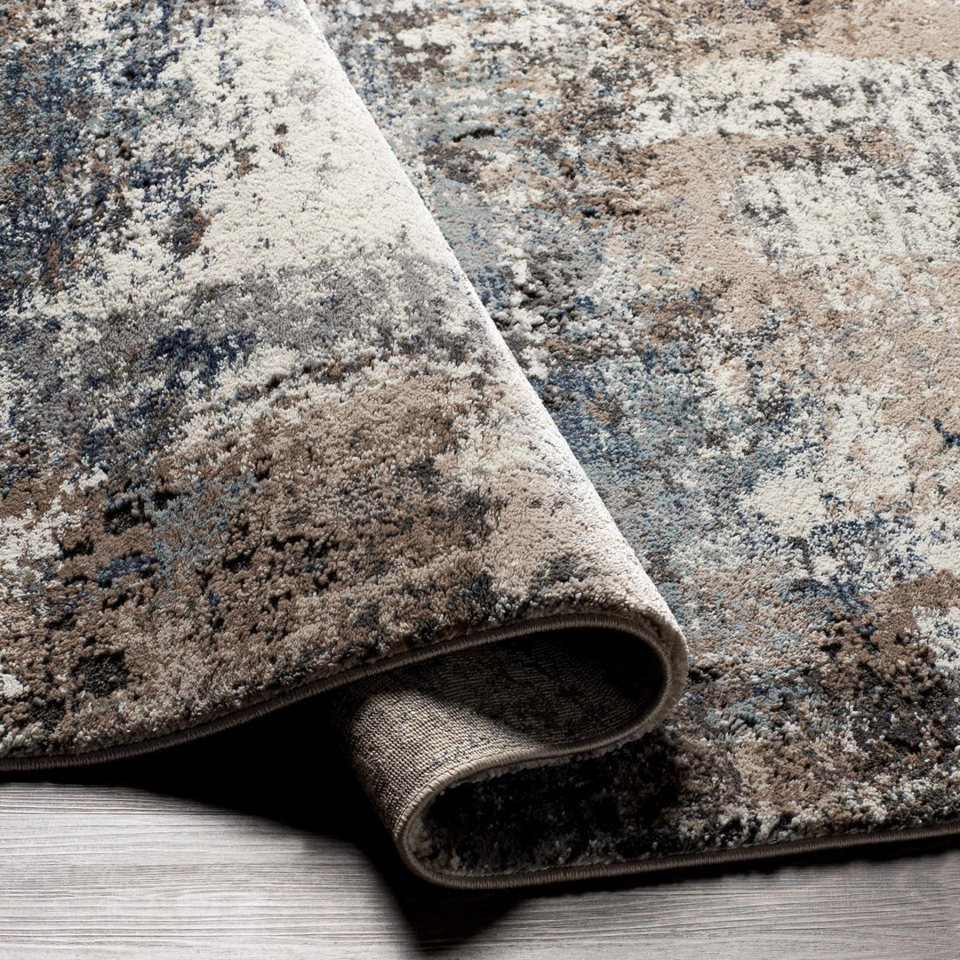 Steel Gray Abstract Rug Contemporary Abstract Gray Machine Woven Area Rug – The Rug Decor