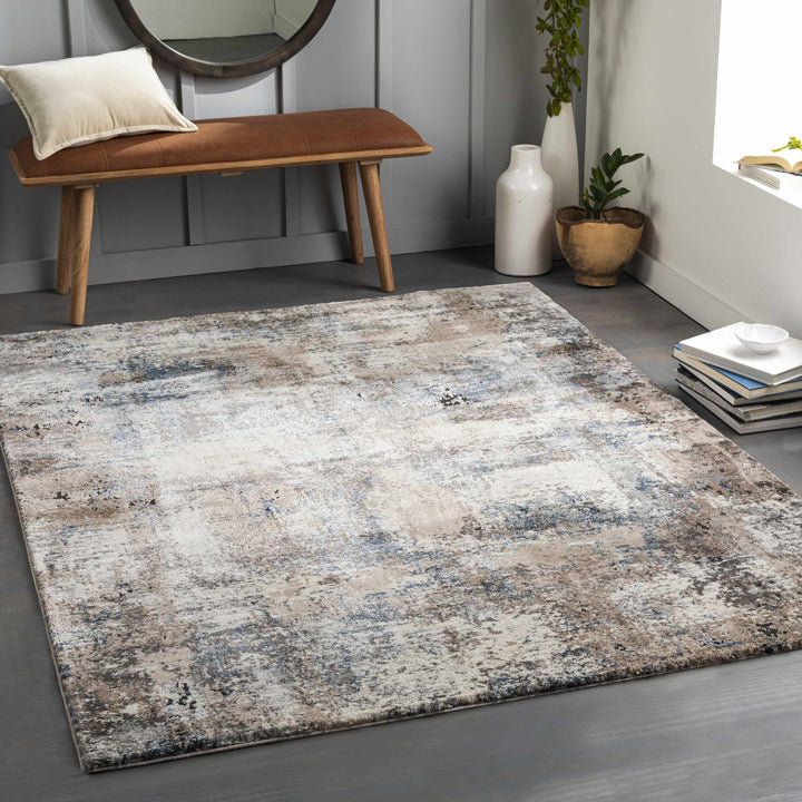 Contemporary Abstract Gray Machine Woven Area Rug - The Rug Decor